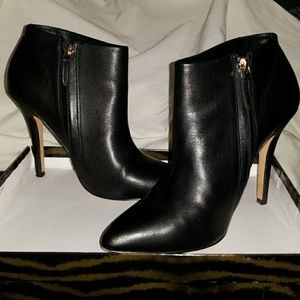 Faux Black Leather Booties